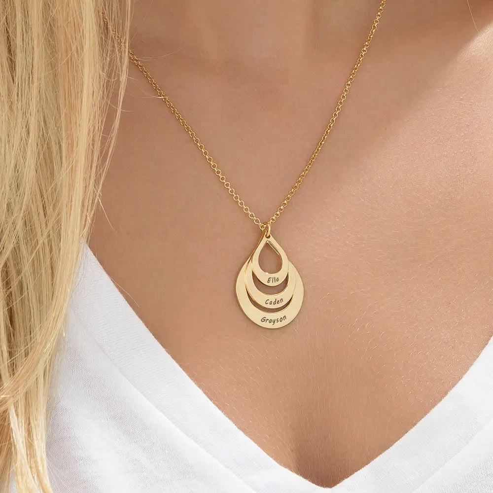 Personalized Drop Necklace with Multiple Names