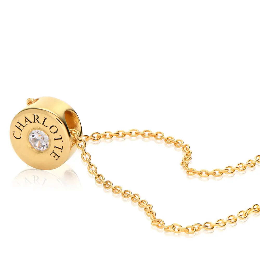 Collier Perles Gravées avec Prénoms & Pierres de Naissance
