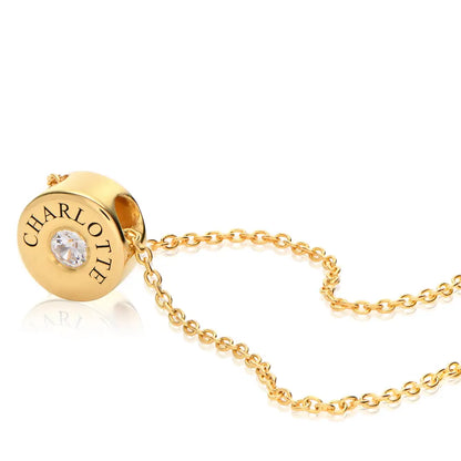 Collier Perles Gravées avec Prénoms & Pierres de Naissance